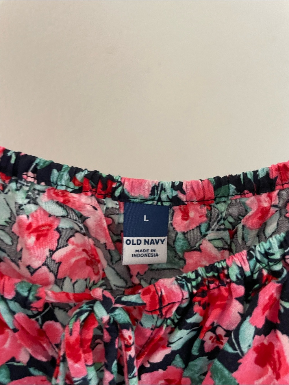 Old Navy Black Floral Mini Dress with Pink & Green Print - Picture 4 of 5